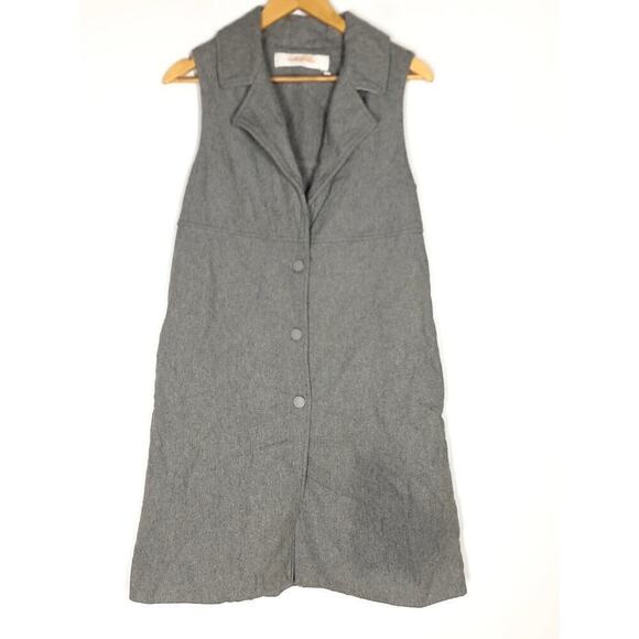 See by Chloe City Wool Vest Sleeveless Button Front Oversized Drizzle Grey 2 - Picture 4 of 14
